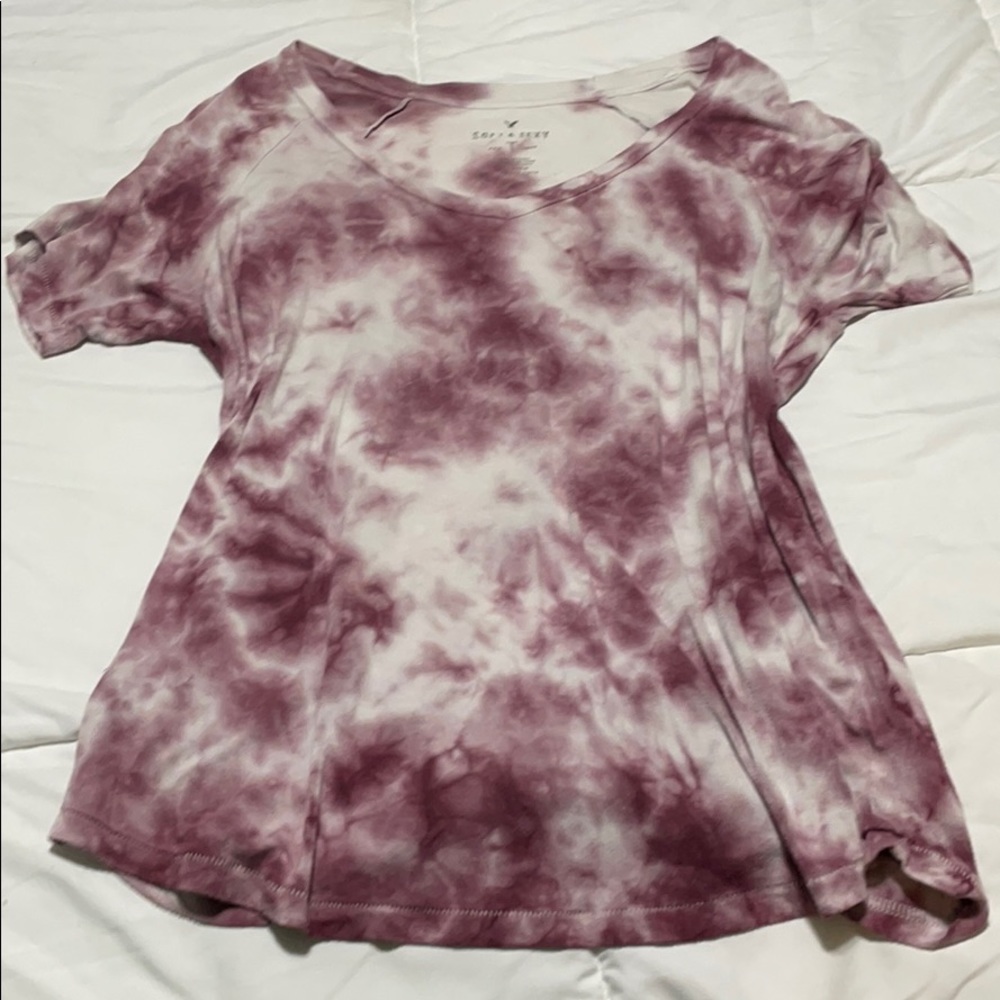 American eagle pink tie dye soft and sexy tee